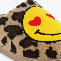Thu!s Dames pantoffels met panterprint en een smiley bruin Discount