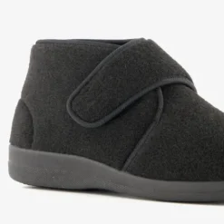 Thu!s Dames pantoffels zwart met klittenband Discount