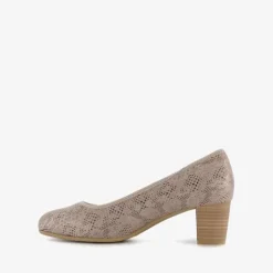 Softline Dames pumps met slangenprint taupe New
