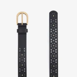 Scapino Dames riem met perforaties en studs zwart New