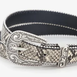 Scapino Dames riem met slangenprint grijs zilver Clearance