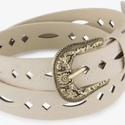 Scapino Dames riem met western buckle beige goud Hot