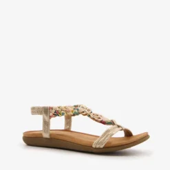 Blue Box Dames sandalen goud gevlochten detail Online