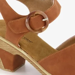 Natuform Dames sandalen met hak cognac New