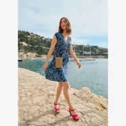 Blue Box Dames sandalen met hak fuchsia roze