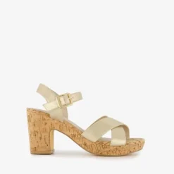 Blue Box Dames sandalen met hak goud