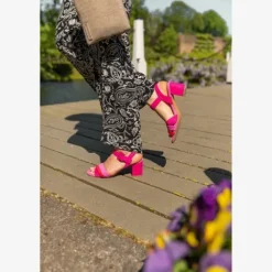 Nova Dames sandalen met hak roze rood Outlet