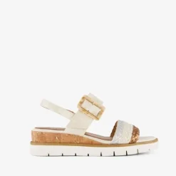 Nova Dames sandalen met sleehak beige Discount