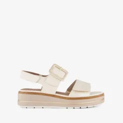 Softline Dames sandalen met sleehak beige goud Outlet