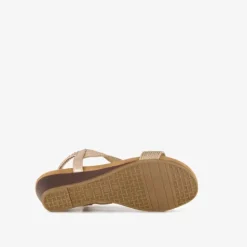 Blue Box Dames sandalen met sleehak champagne