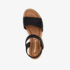 Tamaris Dames sandalen met sleehak zwart Hot