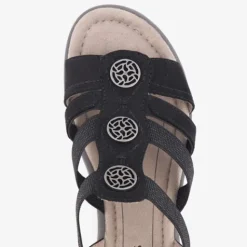 Softline Dames sandalen met zilverkleurige knopen Discount