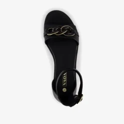 Nova Dames sandalen zwart met gouden detail Discount