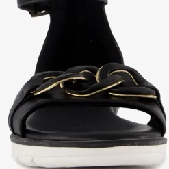 Nova Dames sandalen zwart met gouden detail Discount