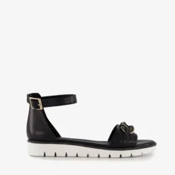 Nova Dames sandalen zwart met gouden detail Discount