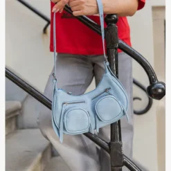 Renato Lucci Dames schoudertas lichtblauw Hot