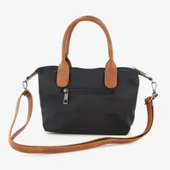 Renato Lucci Dames schoudertas zwart cognac Sale