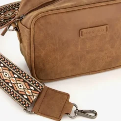 Renato Lucci Dames schoudertasje camel met print Best