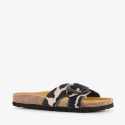 Bio Life Dames slippers met koeienprint zwart wit Hot