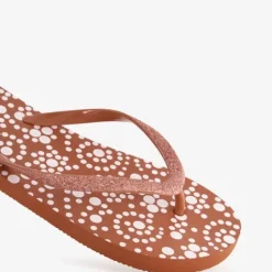Scapino Dames slippers met print en glitters bruin Hot