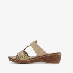 Natuform Dames slippers met sleehak taupe Online