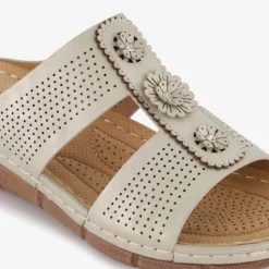 Natuform Dames slippers met sleehak beige Best