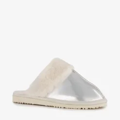 Thu!s Dames sloffen met imitatiebont zilver Discount