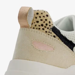 Blue Box Dames sneakers beige met panterprint Sale