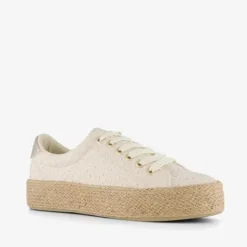 Blue Box Dames sneakers met jute zool beige goud Online