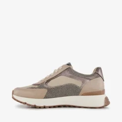 Blue Box Dames sneakers met panterprint details taupe
