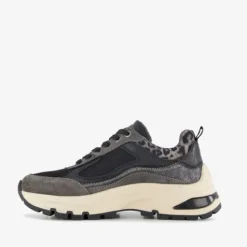 Harper Dames sneakers met panterprint details grijs New