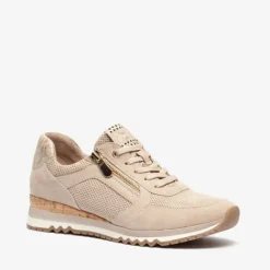 Nova Dames sneakers met slangenprint beige Discount
