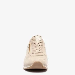 Nova Dames sneakers met slangenprint beige Discount