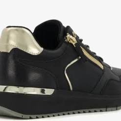 Blue Box Dames sneakers zwart metallic goud