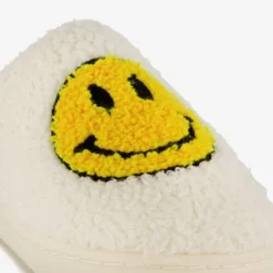 Thu!s Dames teddy pantoffels met smiley wit Best
