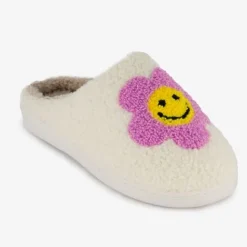 Thu!s Dames teddy pantoffels met smiley New