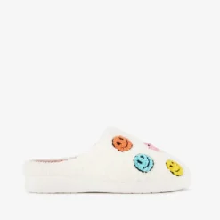Thu!s Dames teddy pantoffels met smileys beige Discount