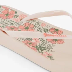 Copacabana Dames teenslippers met bloemen beige Hot