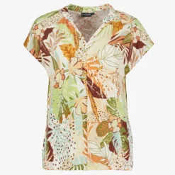 TwoDay Dames top met bloemenprint geel groen Hot