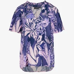 TwoDay Dames top met bloemenprint paars Best