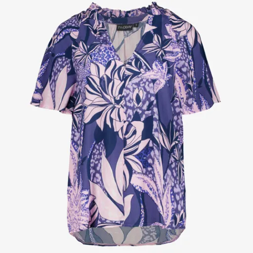 TwoDay Dames top met bloemenprint paars Best