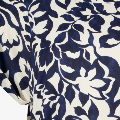 TwoDay Dames top met bloemenprint beige blauw
