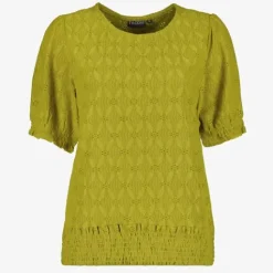 TwoDay Dames top met broderie groen New