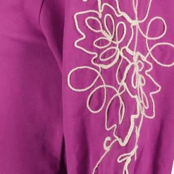TwoDay Dames top met geborduude mouwen paars Hot