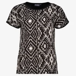 TwoDay Dames top met grafische print zwart wit Online
