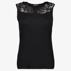 TwoDay Dames top met kant zwart Discount