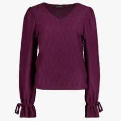 TwoDay Dames top met lange mouwen donkerpaars Outlet