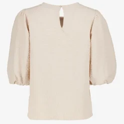 TwoDay Dames top met pofmouwen beige Discount