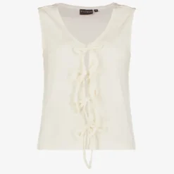 TwoDay Dames top met strikjes ecru Sale