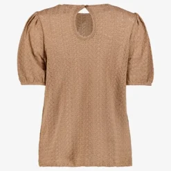 TwoDay Dames top met structuur bruin Hot